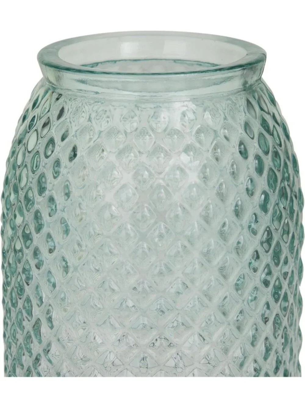 Recycled Glass Decorative Vase & Keepsake Box - Spanish Style, 6x6x11, Blue